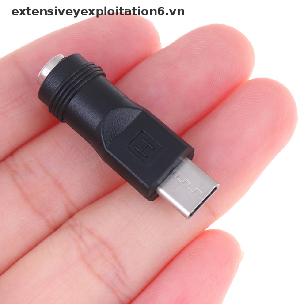 Giắc cắm chuyển đổi cổng 5.5 * 2.1mm sang đầu type-c 3.1 90 / 180 độ DC