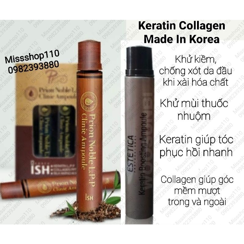 KERATIN COLLAGEN ISH ESTETICA - Hỗ trợ phục hồi tóc nát, hư tổn, giảm xót khi nhuộm tóc