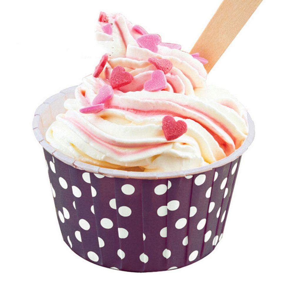 WATTLE Bộ 100 Đế Bánh Cupcake Chống Mỡ Họa Tiết Chấm Bi Mới