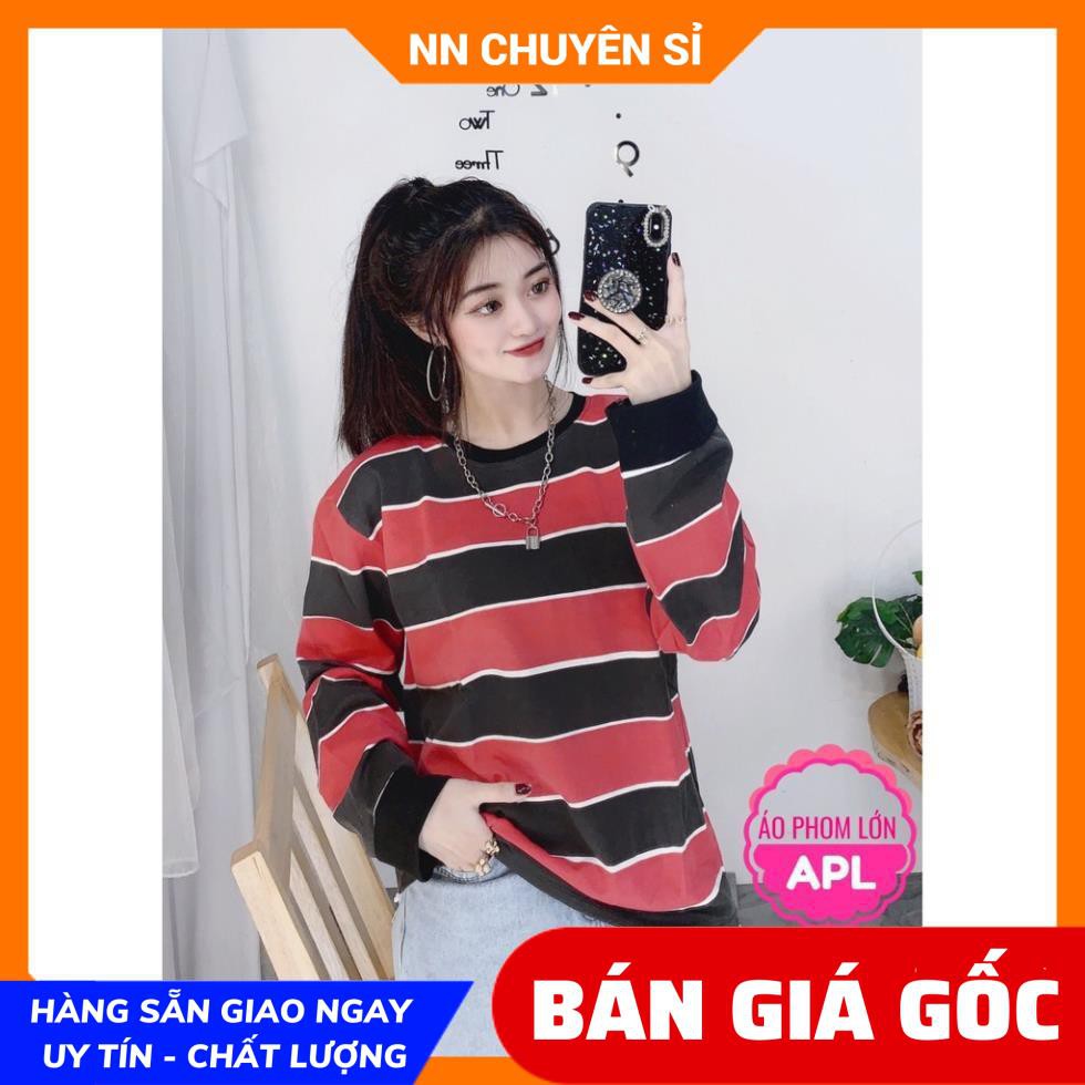 ÁO THUN SỌC PHOM RỘNG TAY DÀI CỰC CHẤT APL ⚡ẢNH THẬT⚡ ÁO THUN TAY DÀI