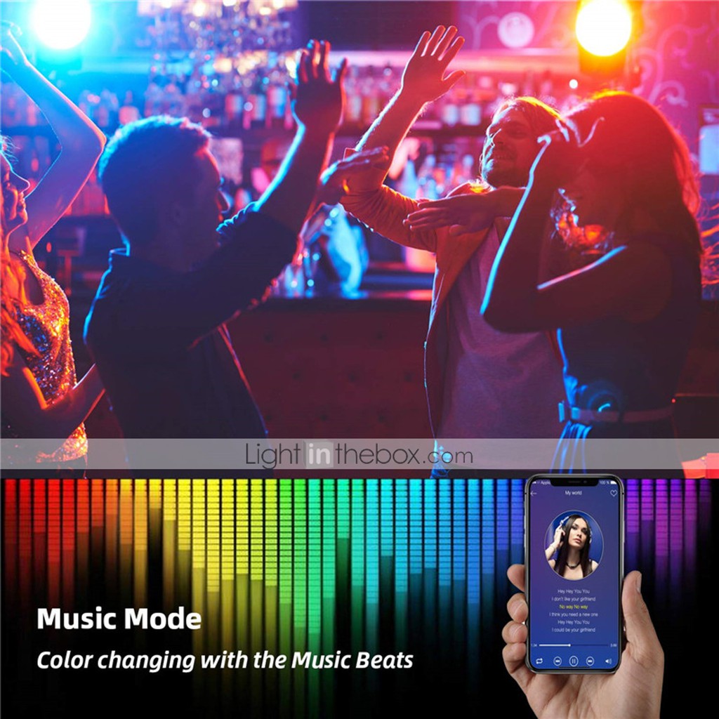 Đèn led Tiktok đổi màu 5050 RGB 5m, 10m Dùng APP + Remote + Nhạc Trong + Nhạc Ngoài | BigBuy360 - bigbuy360.vn