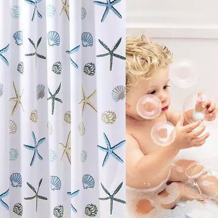 Rèm phòng tắm / Rèm cửa sổ nhiều mẫu sao biển 180cm x 180cm Loại