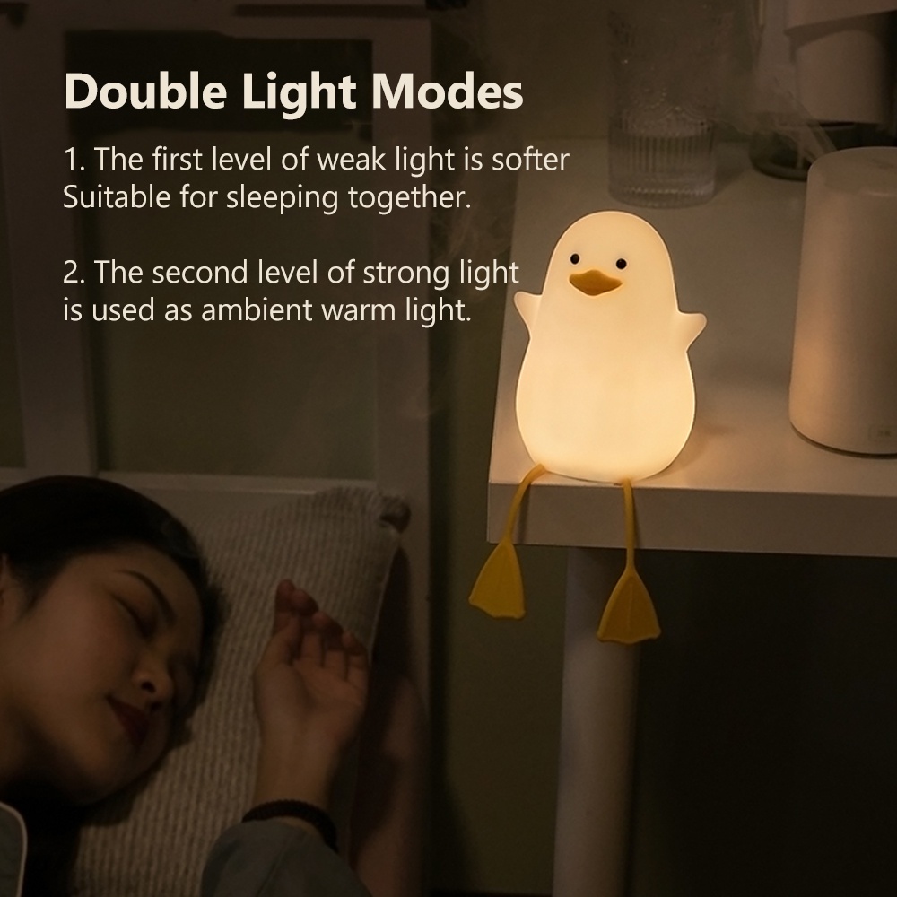 Xiaomi Youpin Đèn ngủ bóng led cảm ứng   hình vịt bằng silicone sáng tạo và cáp sạc