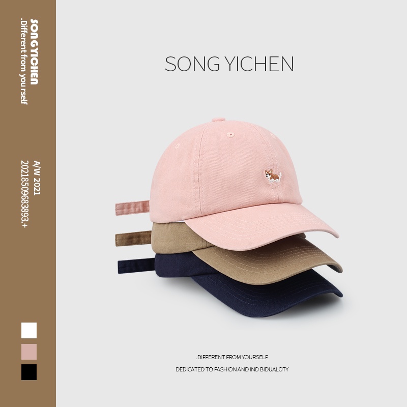 Mũ Lưỡi Trai Mềm Mại Chống Nắng In Hình Chú Chó Corgi Hoạt Hình Phong Cách Hàn Quốc Cho Nam Và Nữ