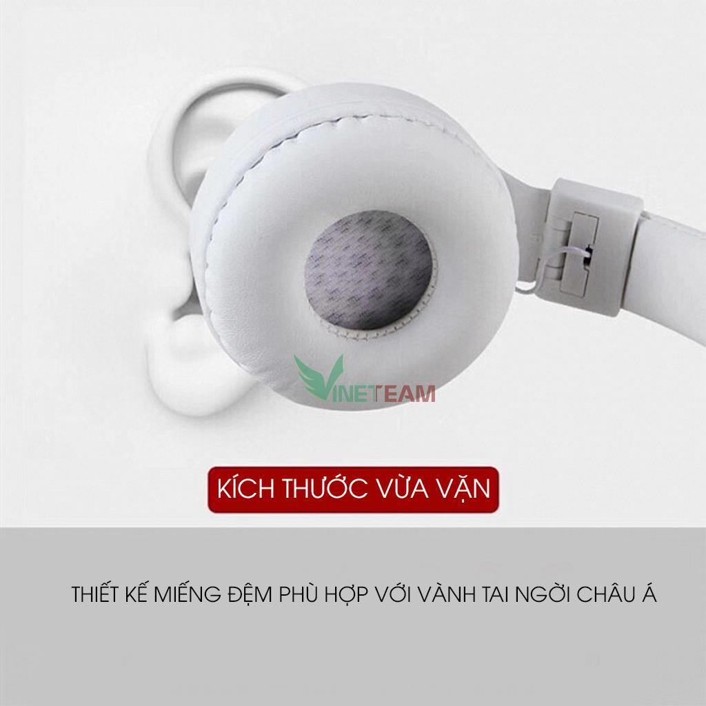 Tai nghe chụp tai headphone có dây kèm mic , tai nghe chụp tai có mic có thể gập lại, âm thanh sống động -dc4038