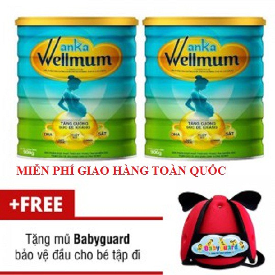 Combo 2 lon Sữa bột Anka Well Mom - 900gr + Tặng  nón bảo vệ đâu cho bé