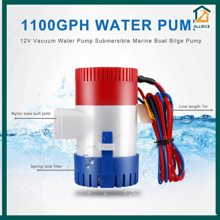 Máy bơm nước 1100Gph 12V 24V DC phù hợp cho tàu thuyền  12V Vacuum Water Pump Submersible Marine Boat Bilge Pump 1100GPH Water Pump