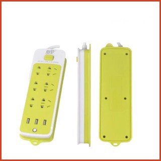 Ổ Điện Xanh Đa Năng Chống Giật 6 Lỗ, 3 Cổng USB, Đa Năng Tiện Dụng 5.0