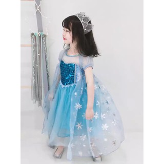 Combo Đầm Elsa - Vương miện - quyền trượng