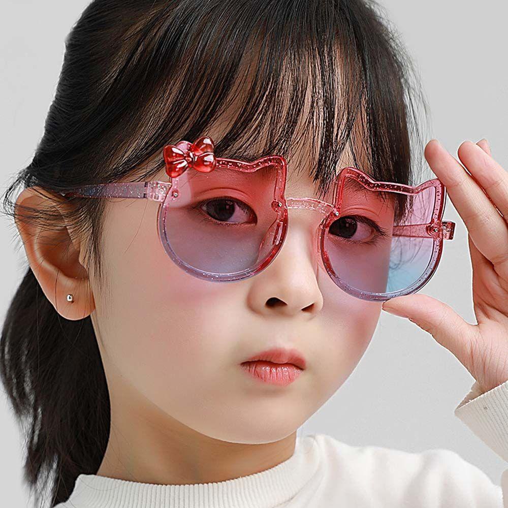 Kính Mát Chống Phản Quang Hình Mèo Kitty Dễ Thương Cho Bé Gái