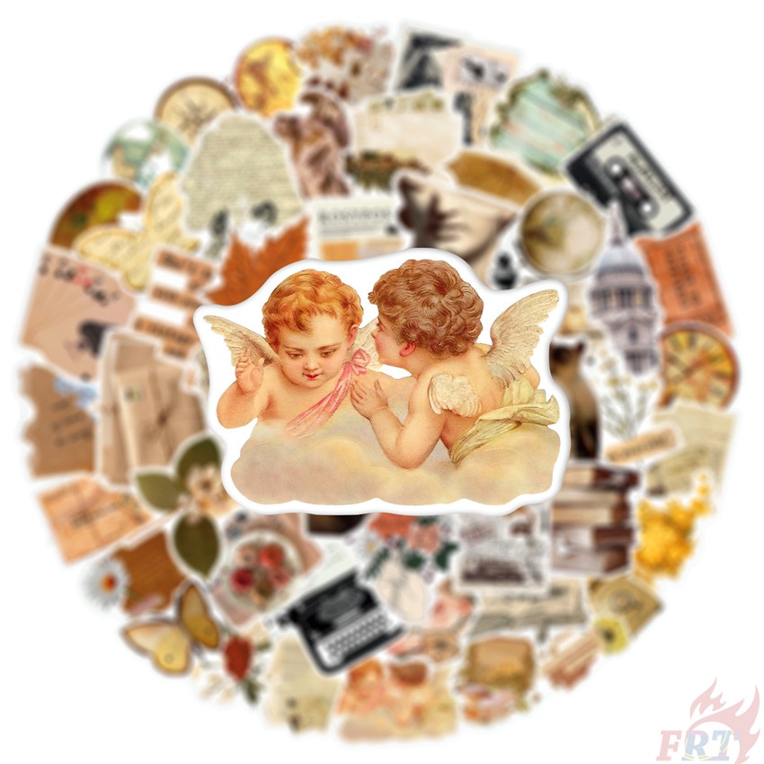 ❉ Điều trị gia tăng. Hình Dán Nghệ Thuật Cổ Điển 01 Sticker ❉ Bộ 50 Miếng Dán Chống Thấm Nước Thời Trang
