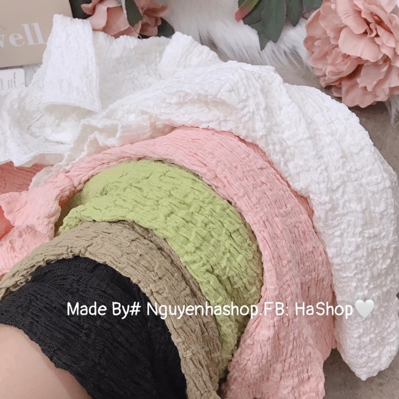 Áo Xốp Nhăn Khuy Cúc Cổ Bẻ | BigBuy360 - bigbuy360.vn