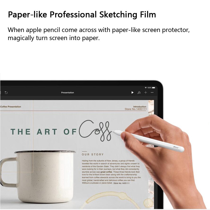 [Thế hệ mới] Dán màn hình iPad Paper-like chống vân tay cho cảm giác vẽ như trên giấy Nhập khẩu Japan