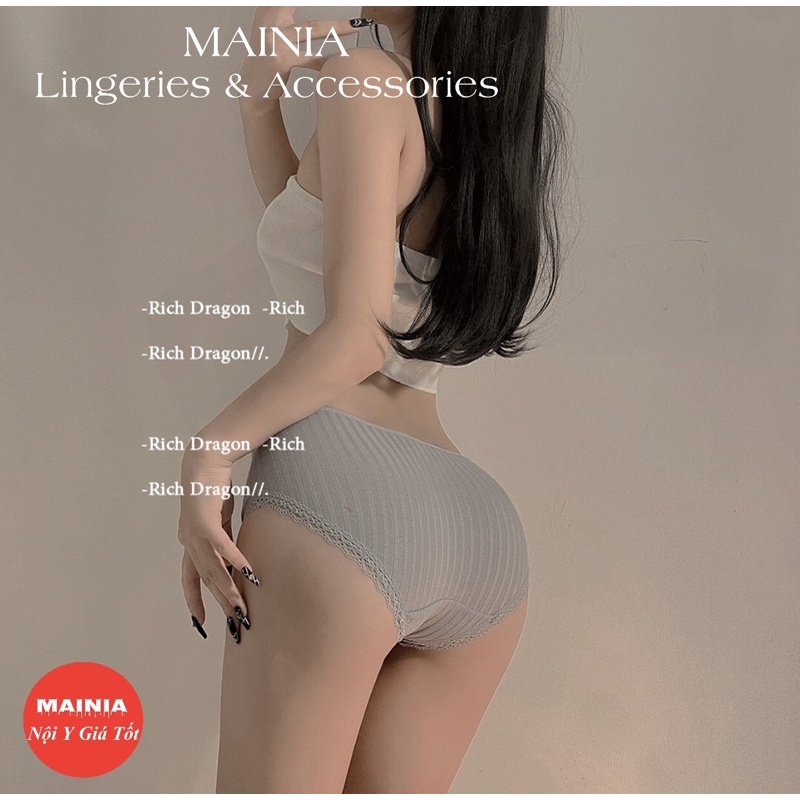 Quần Lót Cotton Nữ Viền Ren Đan Dây Chéo Màu Trơn Chíp Nữ Sexy Gợi Cảm Mainia Shop