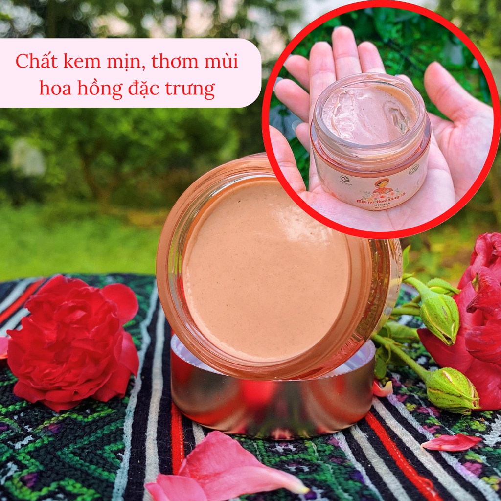 Mặt Nạ Hoa Hồng Cổ Sapa Dưỡng Sáng Da A Om Natural 50g