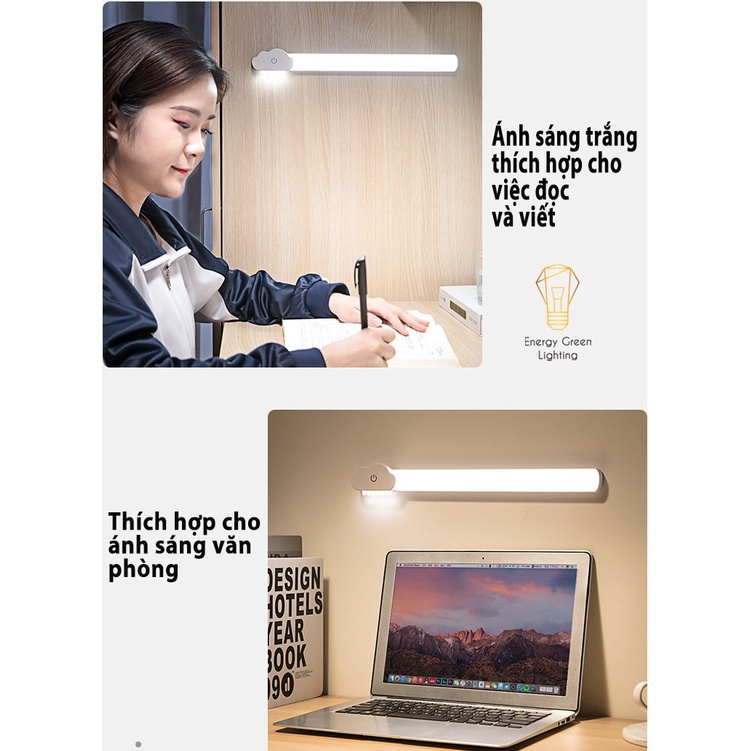 Đèn Led Energy Green Lighting đọc sách học bài làm việc hình đám mây DT-513 dán tường - dán tủ - 3 chế độ ánh sáng