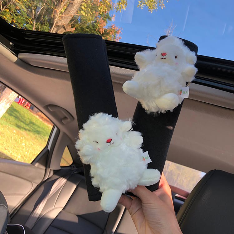 ĐỆM BỌC TRANG TRÍ SEATBELT HÌNH GẤU VÀ TAI MÈO DỄ THƯƠNG