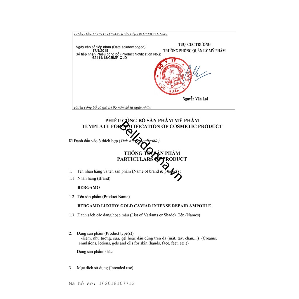 Set 4 Lọ Tinh Chất Dưỡng Trắng, Chống Lão Hóa Bergamo Luxury Gold Collagen &amp; Caviar