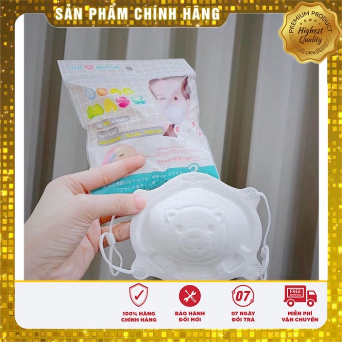 Khẩu trang trẻ em 3D kháng khuẩn UNI MASK - dành cho em bé 6 tháng- 6 tuổi