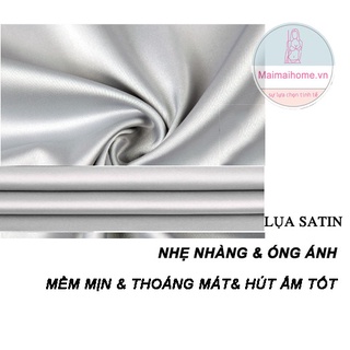ĐỒ NGỦ (BỘ) XÁM TRƠN Lụa satin [MAIMAIHOME]