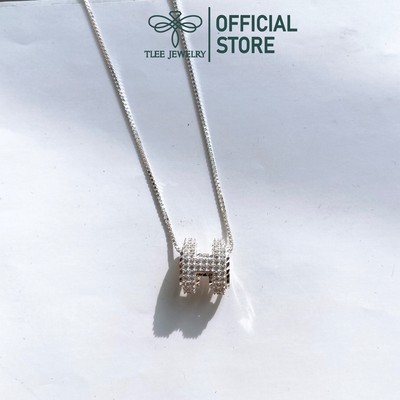 Dây chuyền bạc nữ TLEE mẫu chữ Hờ phồng 3D cao cấp TLEE JEWELRY D0199
