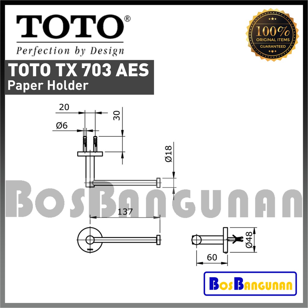 Toto Giá Treo Khăn Giấy Vệ Sinh Tx703Aes / Toilet Toto Tx 703 Aes