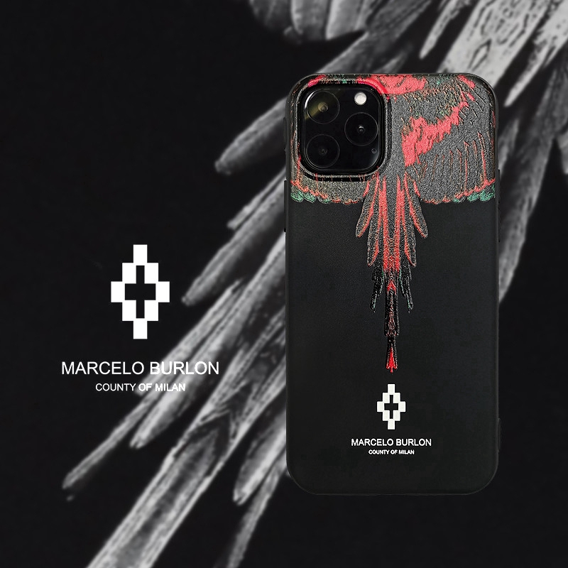 Ốp điện thoại MARCELO BURLON TPU mềm hình đôi cánh thời trang thích hợp cho Iphone 8