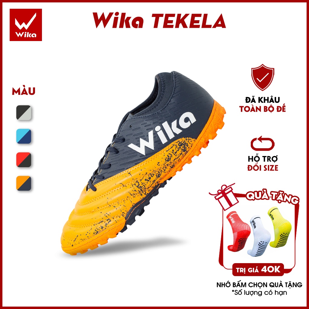 Giày Đá Bóng Wika Tekela Da Microfiber Vân Nổi