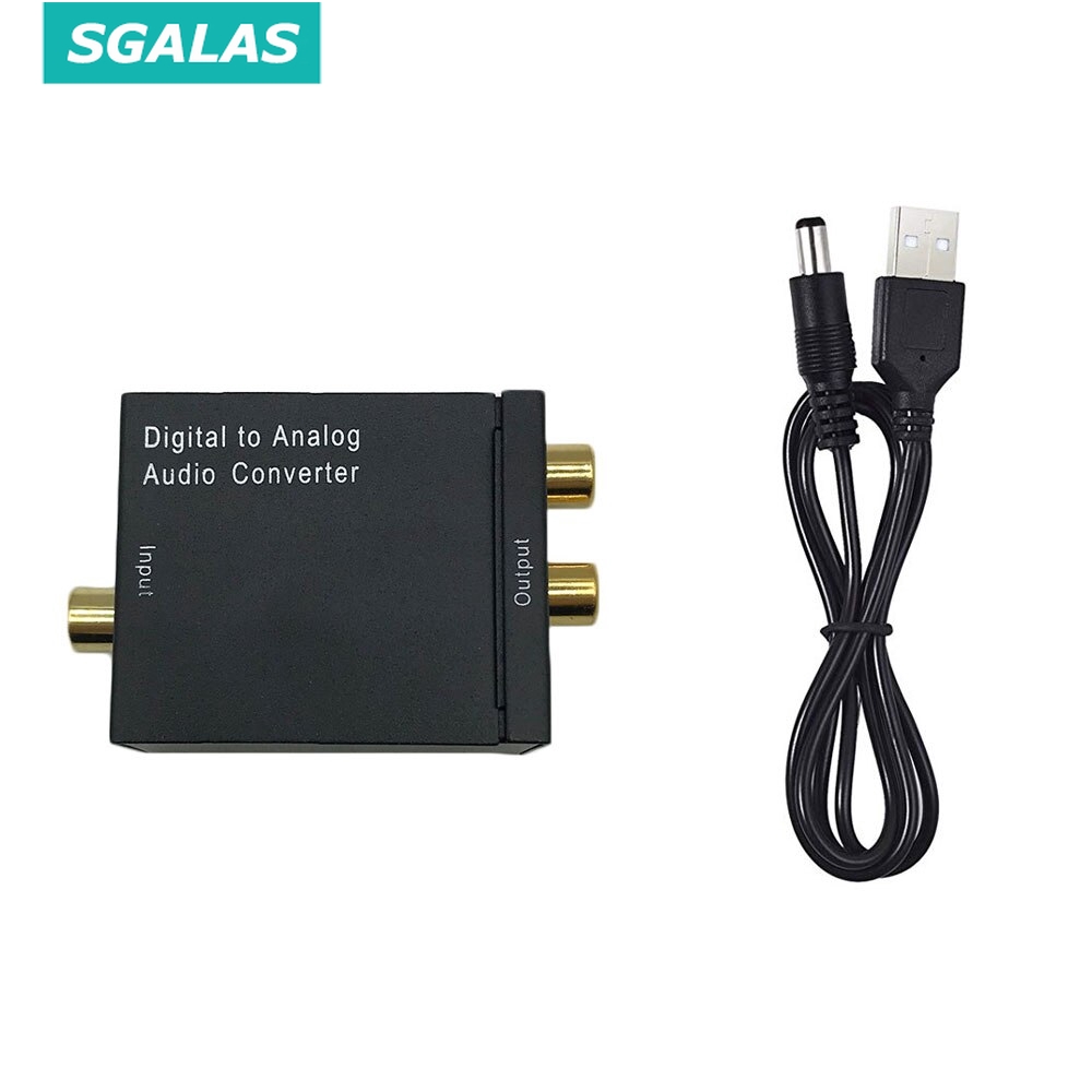 Bộ Chuyển Đổi Giải Mã Khuếch Đại Âm Thanh Nổi Kỹ Thuật Số SGALAS SPDIF Toslink Tín Hiệu Đồng Trục Sang Analog 2 RCA