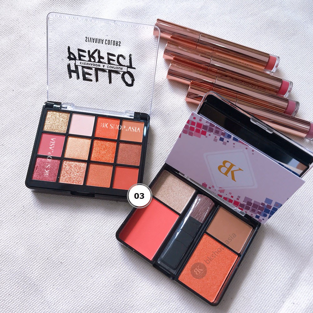 [3 trong 1] Set Phấn Mắt - Má Hồng - Tạo Khối Sivanna Hello Perfect HF5016 | BigBuy360 - bigbuy360.vn