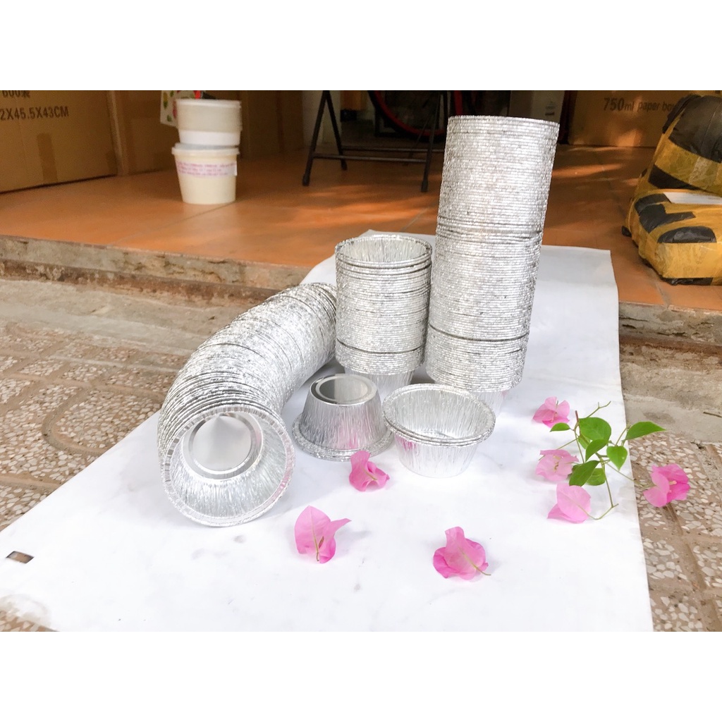 Đế Cốc Chén Khuôn giấy bạc 100ml dùng nướng thực phẩm, nướng bánh, nướng hàu tiện lợi-quannaocungcan