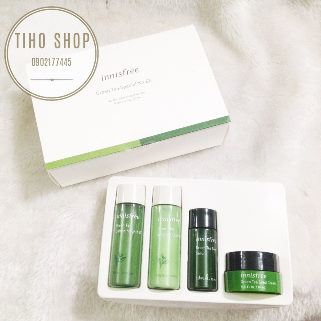 BỘ DƯỠNG TRÀ XANH 4 MÓN INNISFREE GREEN TEA SPECIAL KIT EX ( NEW 2019 )