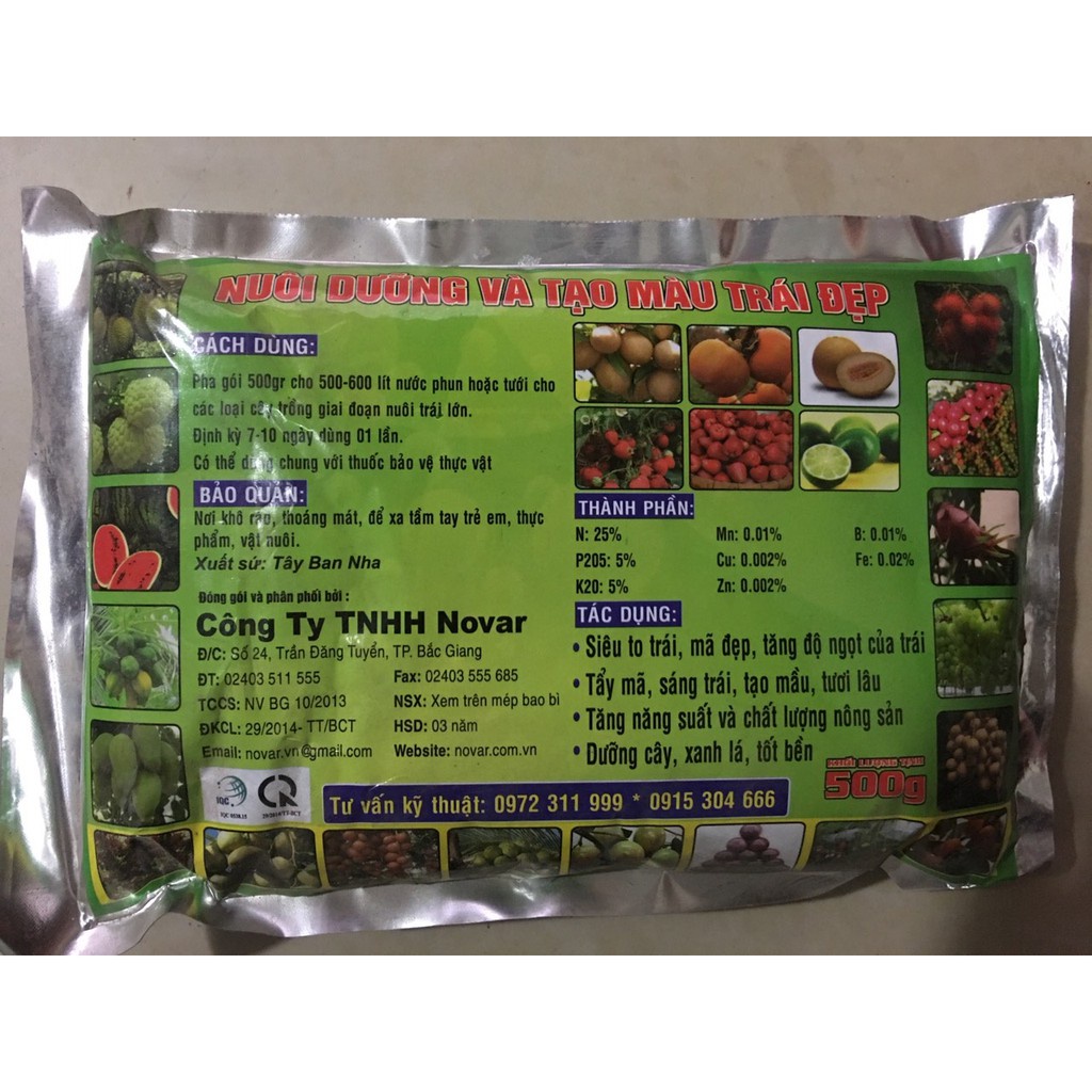 ( SIÊU HOT ) Phân bón Novar Lớn Trái 500gr