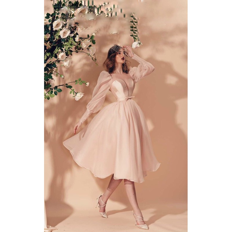 ĐẦM XOÈ TAY PHỒNG có đính cườm ( video thất 1000%)