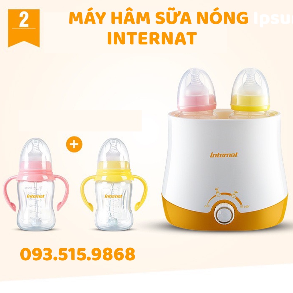 Máy Hâm Sữa Tiệt Trùng Đôi INTERNAT, Hâm nóng, giữ nóng, tiệt trùng bình sữa, hâm trứng, hâm nóng thức ăn