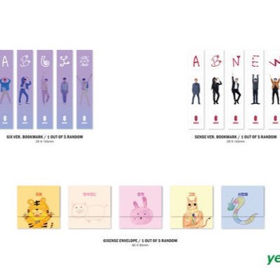 Có sẳn lẻ Bookmark, Envelope chính hãng bóc từ album AB6IX - 6IXENSE