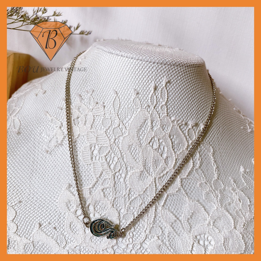 DÂY CHUYỀN MẶT RẮN SECONDHAND TRANG SỨC SI NHẬT BẢN BOU JEWELRY VINTAGE MÃ VC264