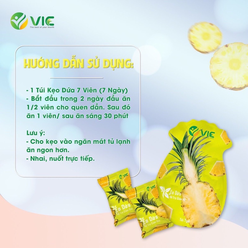 Combo Kẹo Dứa giảm cân và Vichi 7 ngày