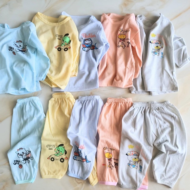 Bộ dài tay thun tăm cho bé (3-14kg)