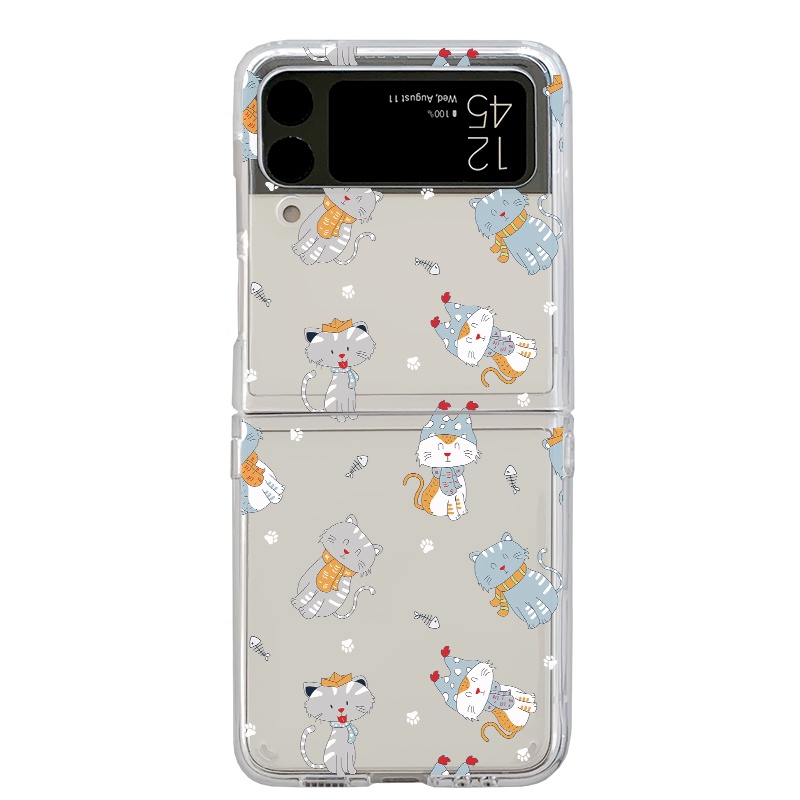 Ốp Điện Thoại Hình Mèo Hoạt Hình Cho samsung z flip z 4 / z flip3 5g