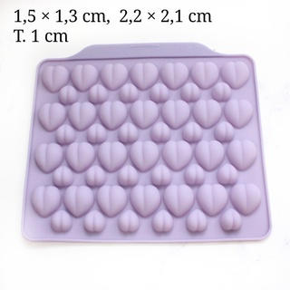 Khuôn Silicone Làm Bánh Kẹo Hình Trái Tim/Quả Đào Xinh Xắn