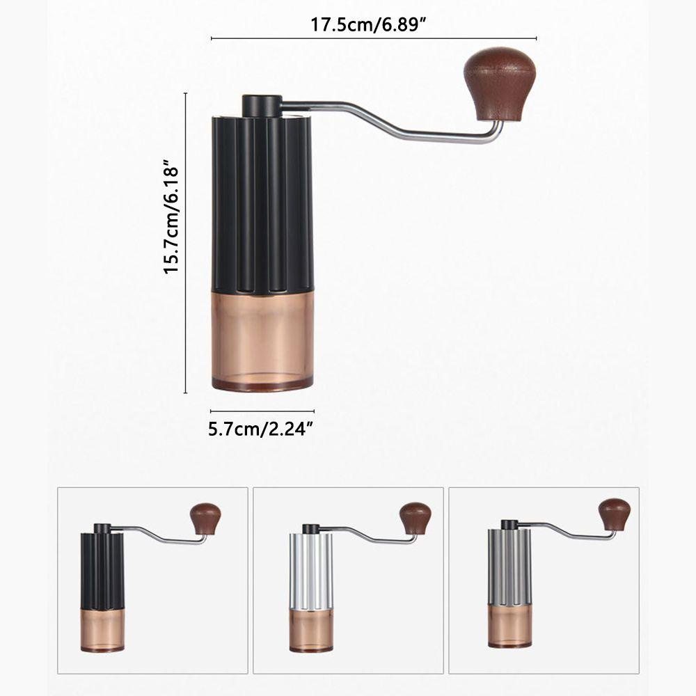 Máy Xay Cà Phê Espresso Bằng Thép Không Gỉ Tay Cầm Gỗ