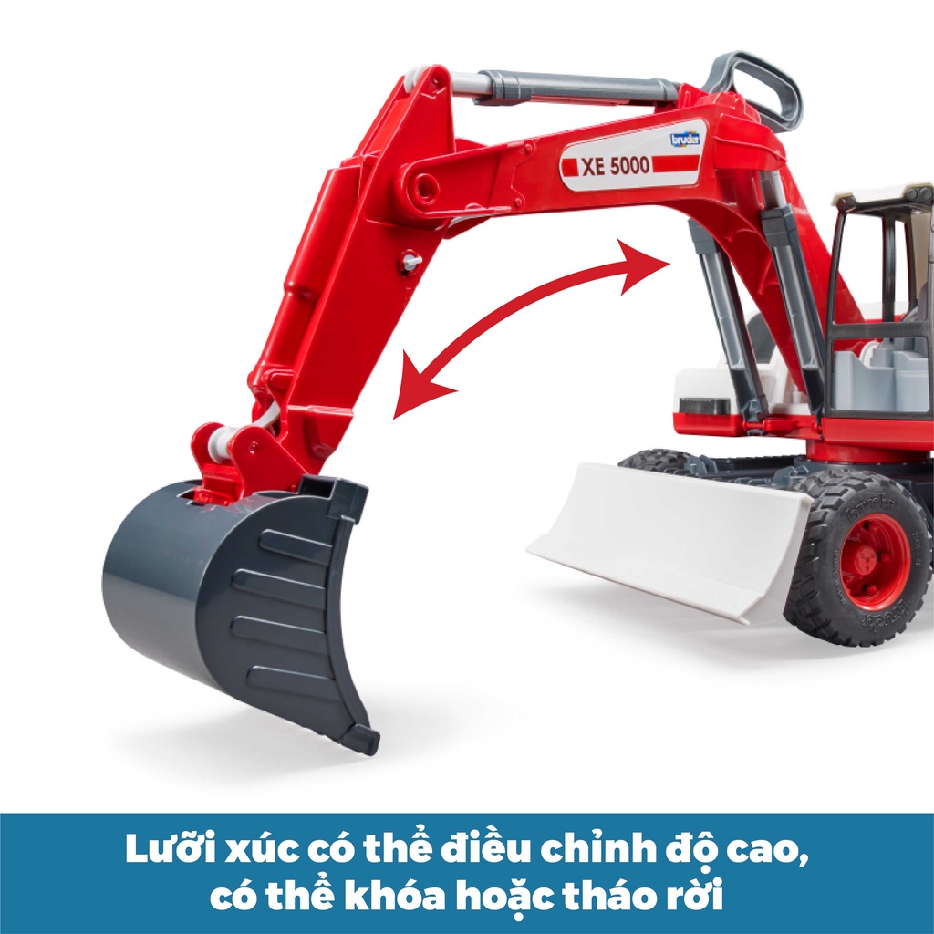 Đồ chơi dạng mô hình theo tỷ lệ thu nhỏ 1:16 BRUDER - Xe Xúc Đỏ BRU03411