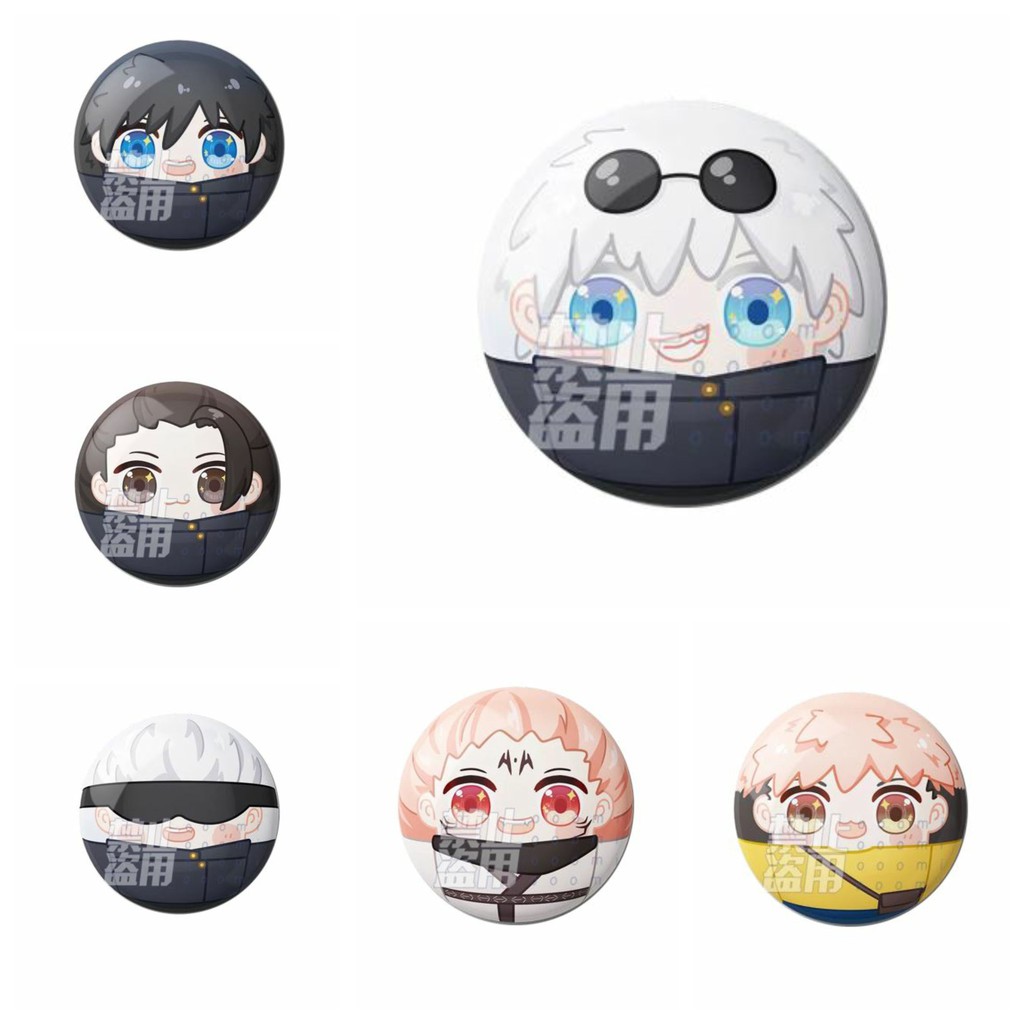 Combo 6 huy hiệu cài áo IN HÌNH Jujutsu Kaisen Chú thuật hồi chiến anime chibi dễ thương tiện lợi m03