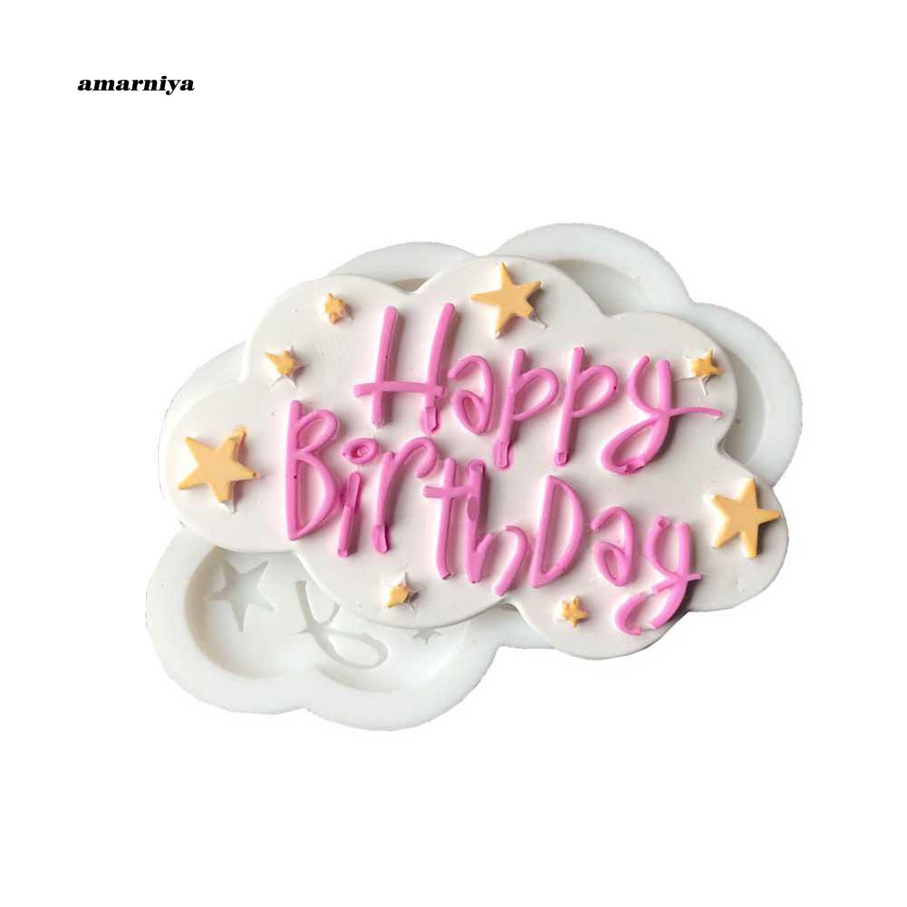 Khuôn silicon làm bánh đa năng tiện dụng hình chữ Happy Birthday