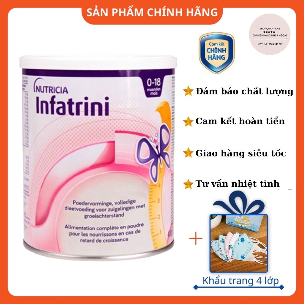 Sữa Béo INFATRINI Đức Hộp 400g Hỗ Trợ Tăng Cân Cho Bé Chính Hãng Giá Tốt