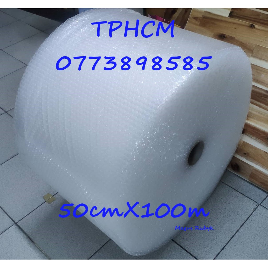 100m x 50cm cuộn xốp hơi ,bong bóng khí gói hàng khổ 50cm