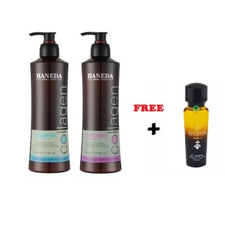 Cặp dầu gội xả collagen haneda 750ml(TẶNG TINH DẦU COCOESL)