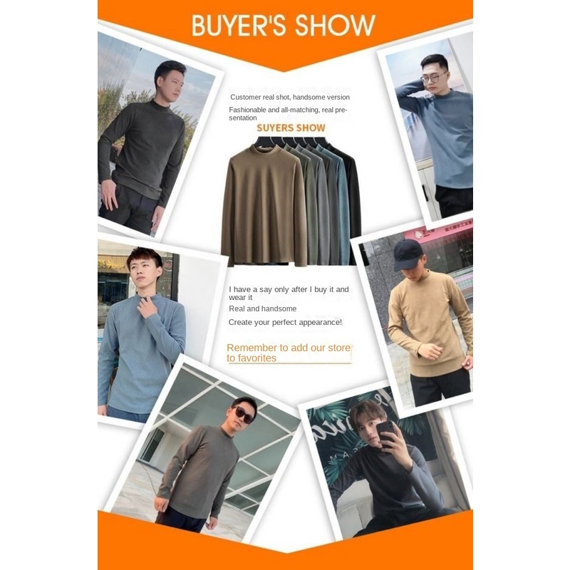 Áo Len Nam Cổ Lọ Nhung Đức Hai Mặt Tay Dài Giữ Ấm Mùa Đông Cho Nam Áo len cổ 3 phân NAM hàng quảng châu size M-5XL
