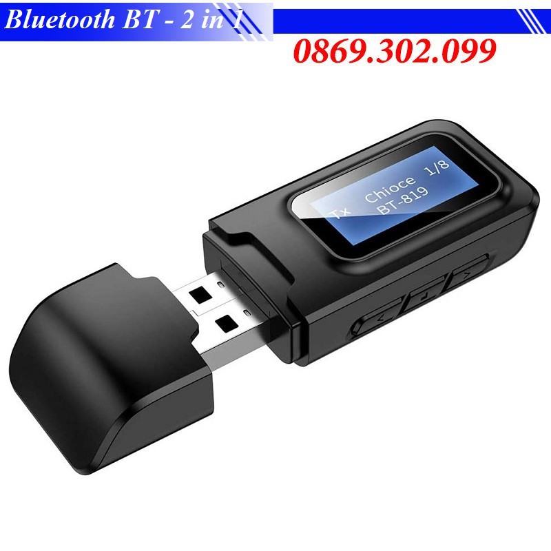 Bộ thu phát nhạc Bluetooth 5.0 có màn hình hiển thị BT 2 in 1